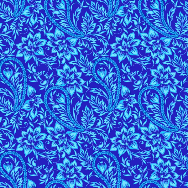 Modèle bleu classique classique sans couture — Image vectorielle