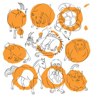Cat-Dragon-goat-horse-monkey-pig-rat-sheep-snake