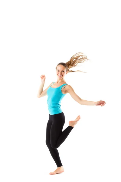 体重減少フィットネス女性喜びのジャンプ. — ストック写真