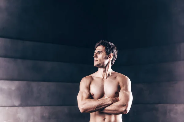 Brutal Fuerte Culturista Atlético Fitness Hombre Fuerza Motivación — Foto de Stock