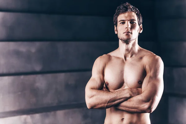 Starker Athletischer Mann Fitness Modell Oberkörper Mit Großen Muskeln Schöne — Stockfoto