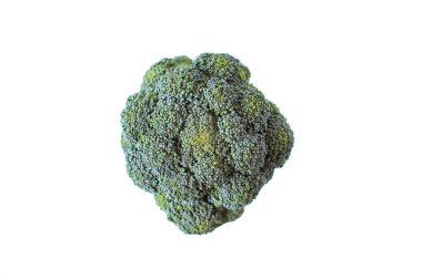 Çiğ brokoli izole, üst görünüm.