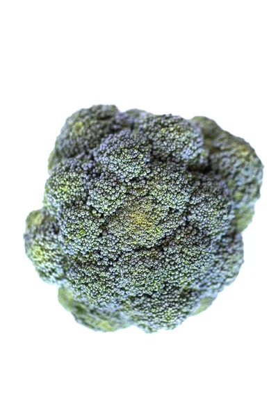 Rauwe Broccoli Geïsoleerd Bovenaanzicht — Stockfoto
