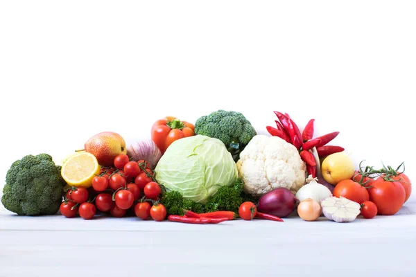 Fresh Vegetables Isolated White Background — Stock Photo, Image