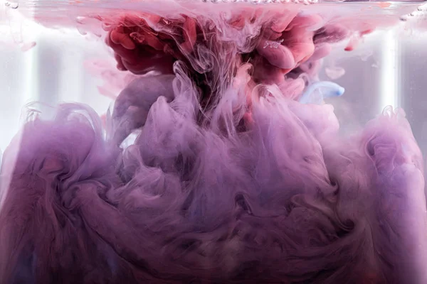 Fioletowe Plamy Farby Wodzie Abstrakcyjne Tło Naukowe — Zdjęcie stockowe