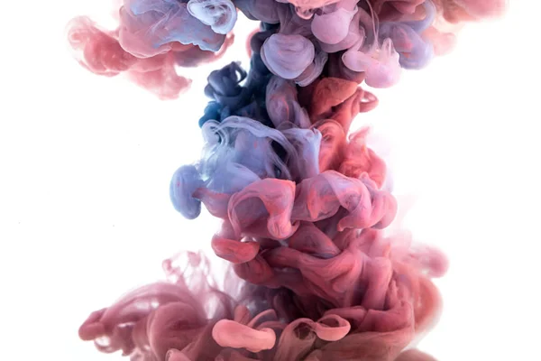 Tinta Sedosa Nuvem Girando Água Isolada Contexto Científico Abstrato — Fotografia de Stock