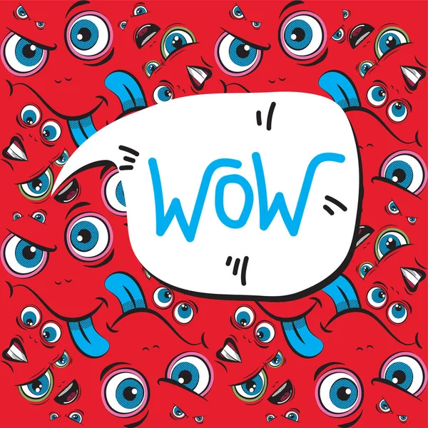 Kusursuz desen. Dürbünlü yüz ifadeleri olan komik emoji suratı. Baloncukta mesaj için yer var. Komik karalama. Tipografi veya web tasarımı için vektör şablonları.
