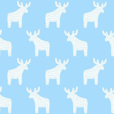 Açık mavi renkli üzerinde Ren geyiği Noel şekli.