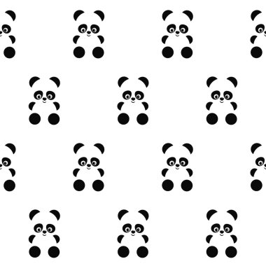 Panda Dikişsiz desen beyaz arka plan üzerinde.