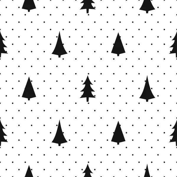 Black and white seamless Christmas pattern - varied Xmas trees. — Stock Illustration Black and white seamless Christmas pattern - varied Xmas trees. Royalty Free Stock Illustrations