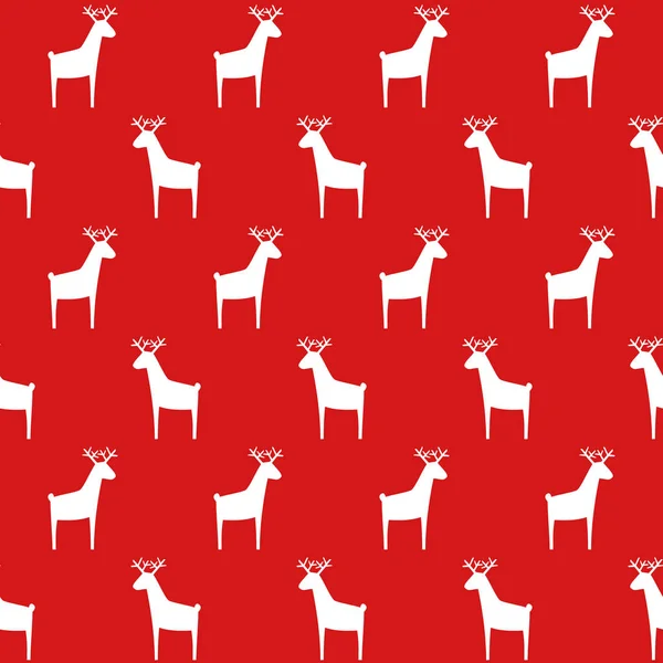 无缝复古圣诞图案与鹿. — 图库矢量图片