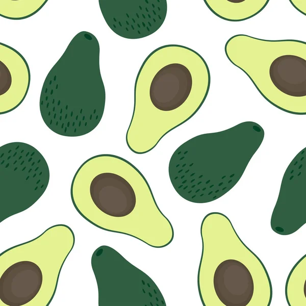 Patrón sin costura de aguacate sobre fondo blanco . — Vector de stock