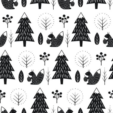 Orman seamless modeli sincap.