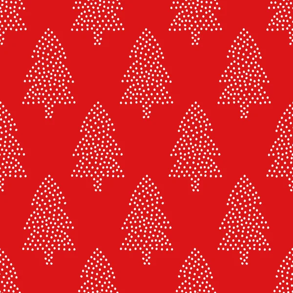 Patrón de Navidad simple sin costuras - Árboles de Navidad sobre fondo rojo . Ilustración De Stock