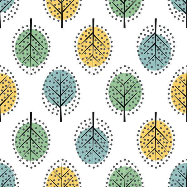 Skandinavisk stil dekorativa träd sömlösa mönster. — Stock vektor