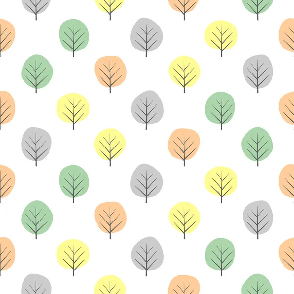 Kleine decoratieve bomen naadloze patroon. — Stockvector