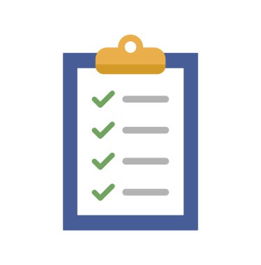 List with check marks flat icon. Clipboard pictogram