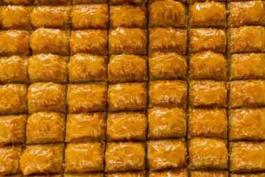 close-up shot of delicious traditional turkish baklava for background