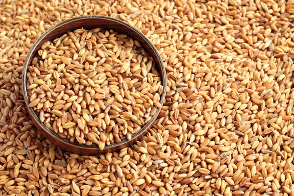 Close Shot Wheat Seeds Bowl Background — 스톡 사진