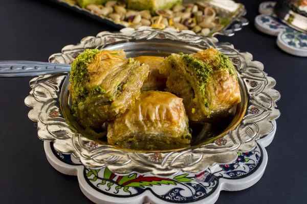 Nærbilder Deilig Søt Baklava Dessert Islamsk Festmåltid – stockfoto