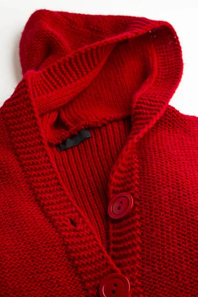 Close Shot Red Sweater Isolated White — Stock Photo, Image