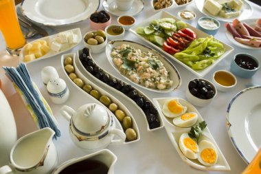 close-up shot of delicious Ramadan feast table with various dishes