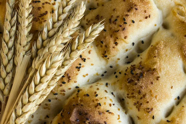 Lähikuva Laukaus Herkullista Turkin Pide Bread — kuvapankkivalokuva