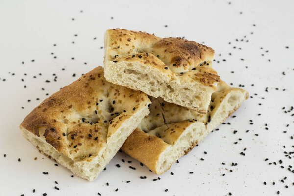 close-up shot of delicious Turkish Pide Bread