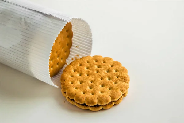 Close Shot Delicious Cookies White Surface — Stock Photo, Image