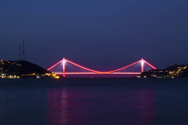 Third Bridge Istanbul Turkey Evening Blue Tones — Stock Photo, Image