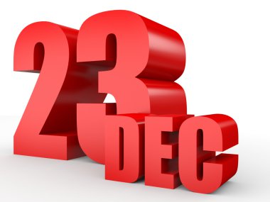 Aralık 23. Beyaz arka plan üzerinde metin.