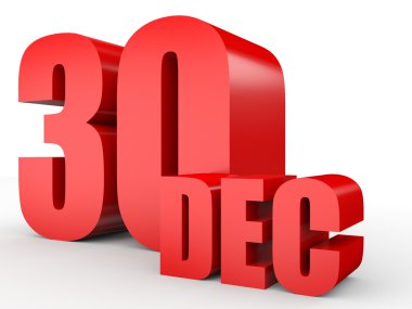 30 Aralık. Beyaz arka plan üzerinde metin.