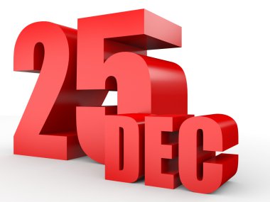 25 Aralık. Beyaz arka plan üzerinde metin.