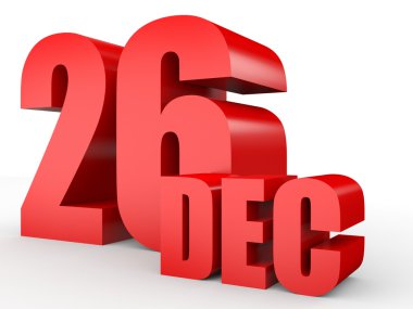 26 Aralık. Beyaz arka plan üzerinde metin.