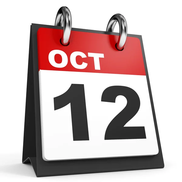 12 de octubre. Calendario sobre fondo blanco . — Foto de Stock