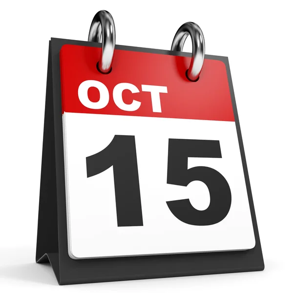 15 oktober. Kalender op witte achtergrond. — Stockfoto
