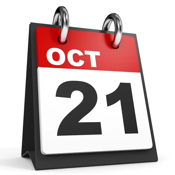 21 октября. календарь на белом фоне . — стоковое фото
