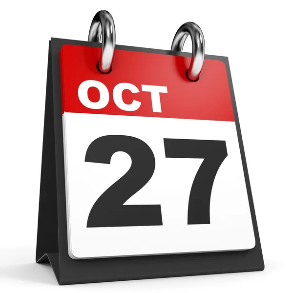 27 ottobre. Calendario su sfondo bianco . — Foto Stock