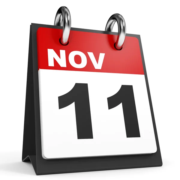 11 november. Kalender op witte achtergrond. — Stockfoto