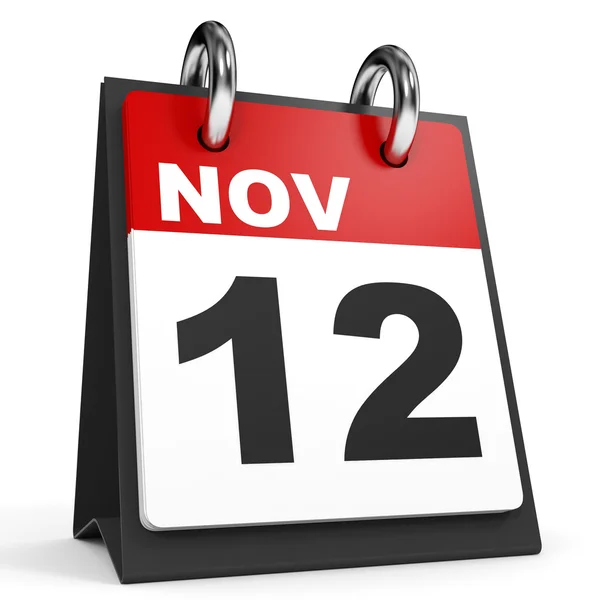 12 listopada. Kalendarz na białym tle. — Zdjęcie stockowe