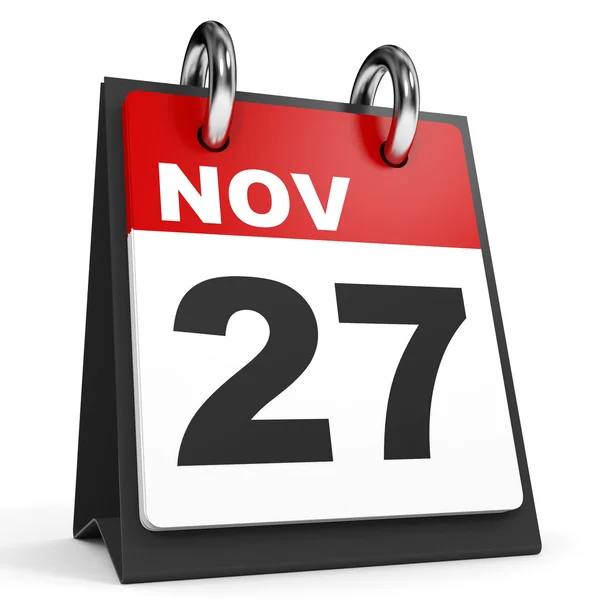 27 listopada. Kalendarz na białym tle. — Zdjęcie stockowe
