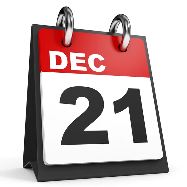 21 december. Kalender op witte achtergrond. — Stockfoto