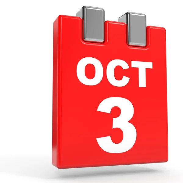 October 3. Calendar on white background. — Stock Photo, Image