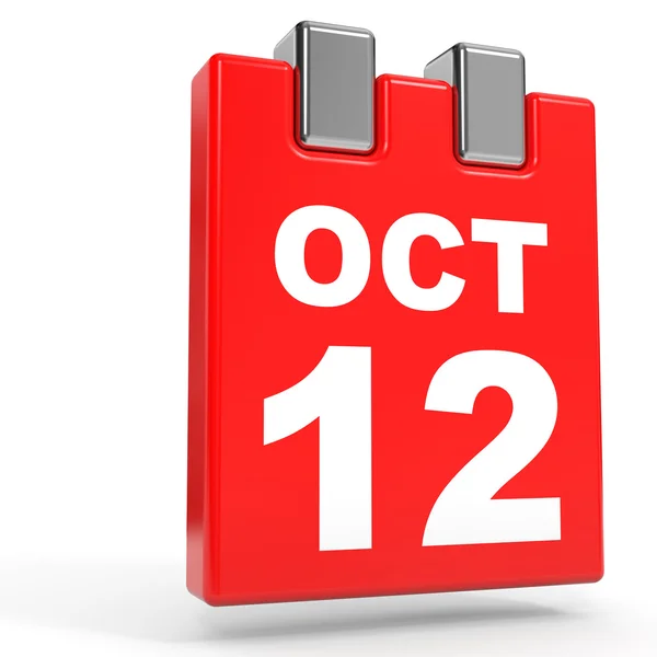 12 de octubre. Calendario sobre fondo blanco . —  Fotos de Stock