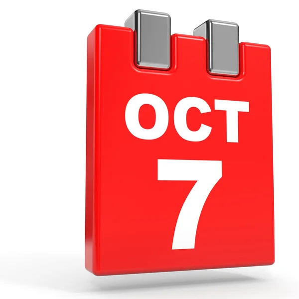 October 7. Calendar on white background. — Stock Photo, Image