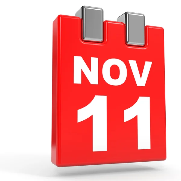 11 novembre. Calendario su sfondo bianco . — Foto Stock