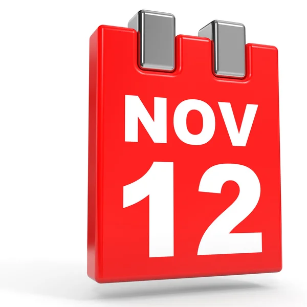 12 de noviembre. Calendario sobre fondo blanco . — Foto de Stock