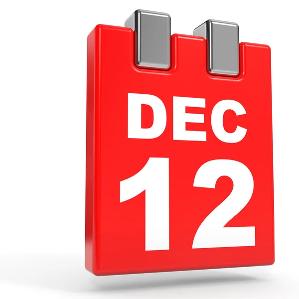 12 Δεκεμβρίου. Ημερολόγιο σε λευκό φόντο. — Φωτογραφία Αρχείου