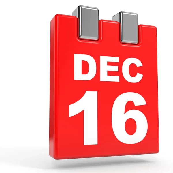 16. prosince. Kalendář na bílém pozadí. — Stock fotografie
