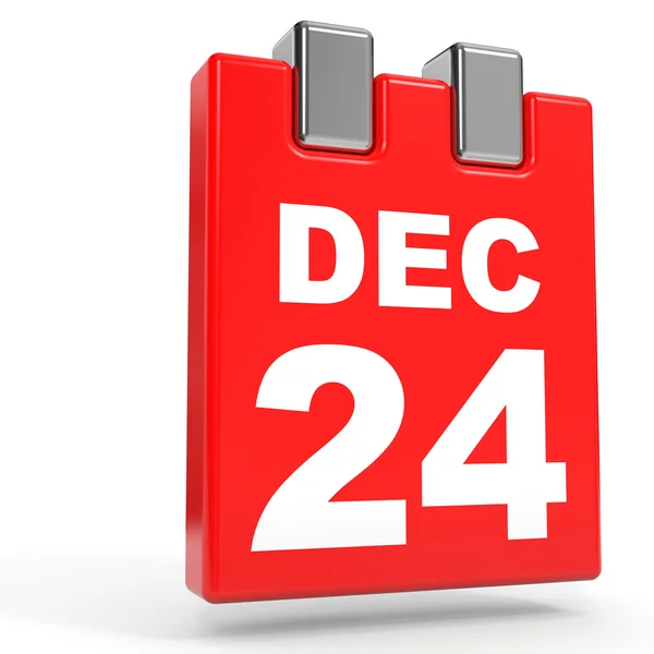 24. prosince. Kalendář na bílém pozadí. — Stock fotografie